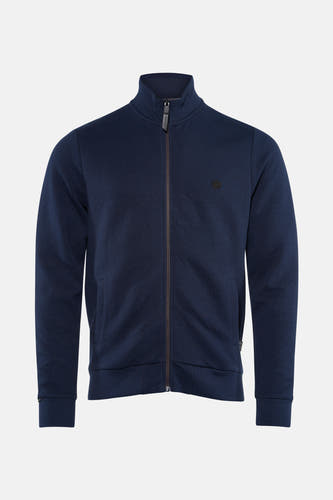 Veste bleue de Petrol Industries avec fermeture éclair et motif géométrique subtil.