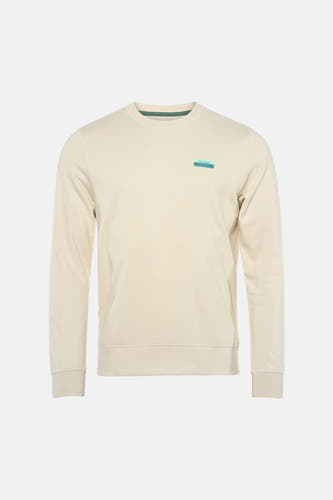 Pull beige à col rond de Petrol Industries, à manches longues et au design uni.