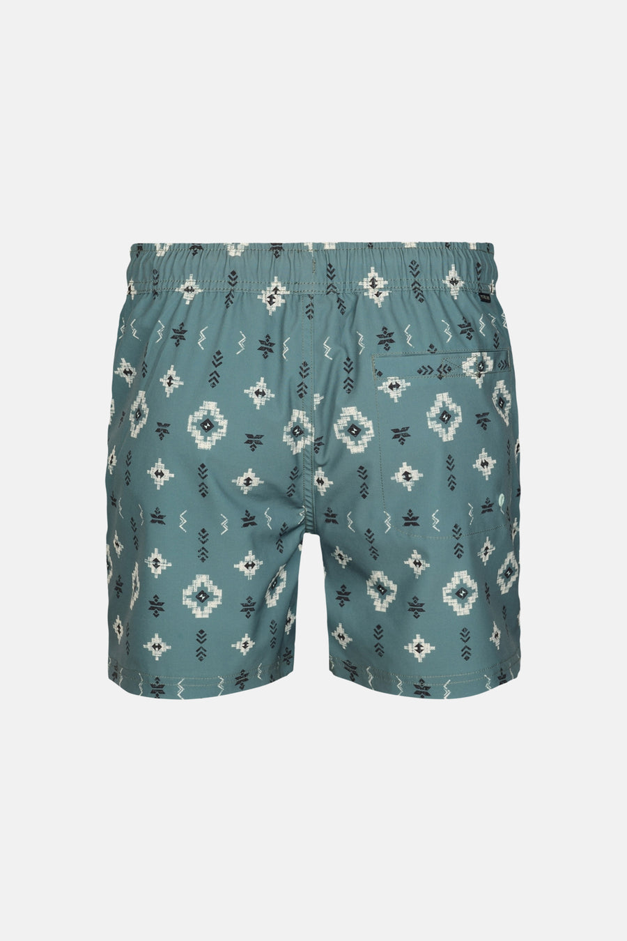 Short de bain vert de Petrol Industries avec un motif géométrique et une poche arrière.