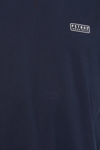 Blauw T-shirt met korte mouwen van Petrol Industries, met logo op de borst.
