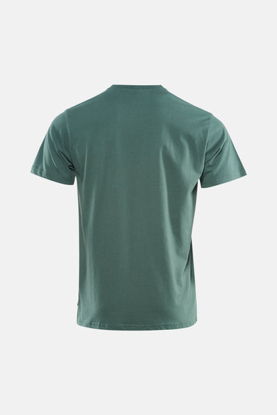 T-shirt vert à manches courtes de Petrol Industries, vu de dos, avec un design uni et un col rond.