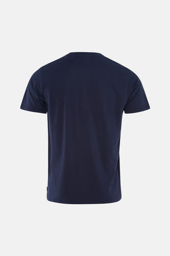 T-shirt bleu à manches courtes de Petrol Industries®, avec un dos uniforme sur un fond uniforme.