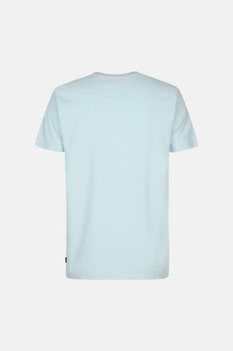 T-shirt bleu clair de Petrol Industries® avec des manches courtes, couleur couleur unie et une étiquette en bas.