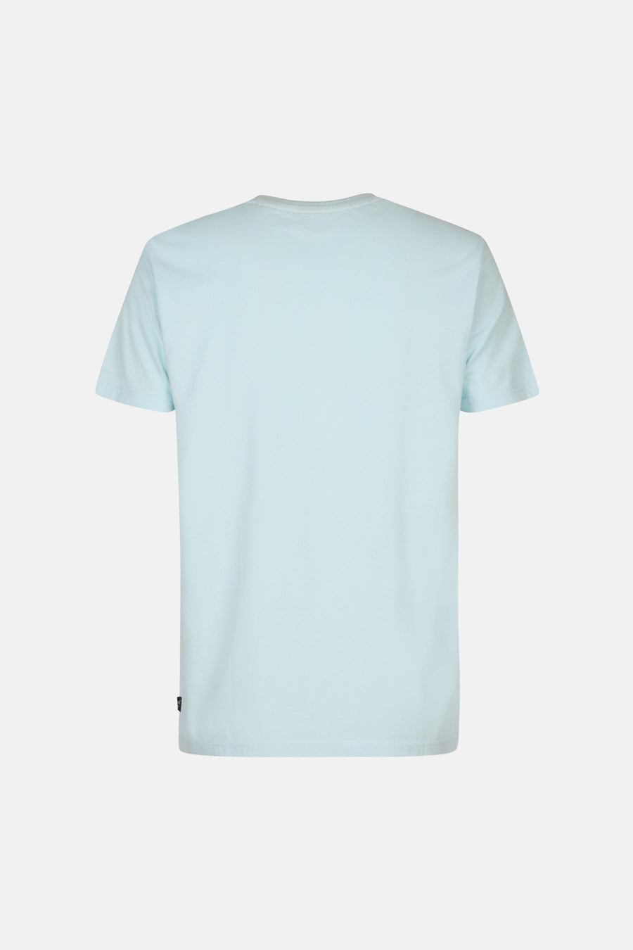 T-shirt bleu clair de Petrol Industries® avec des manches courtes, couleur couleur unie et une étiquette en bas.