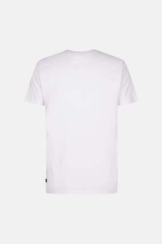 T-shirt blanc à manches courtes de Petrol Industries®, design simple avec un petit label sur l'encolure.