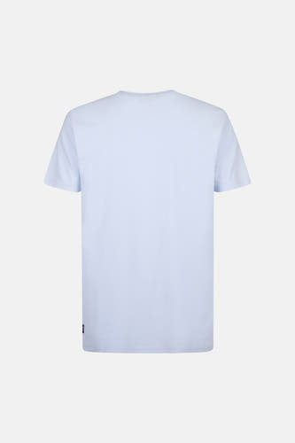 T-shirt bleu à manches courtes de Petrol Industries®, vu de l'arrière.