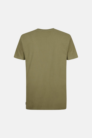 T-shirt vert avec manches courtes de Petrol Industries®, dos visible, design uni.
