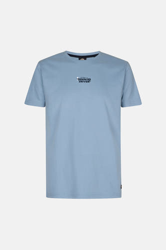 T-shirt bleu à manches courtes de Petrol Industries®, avec une petite impression sur la poitrine.