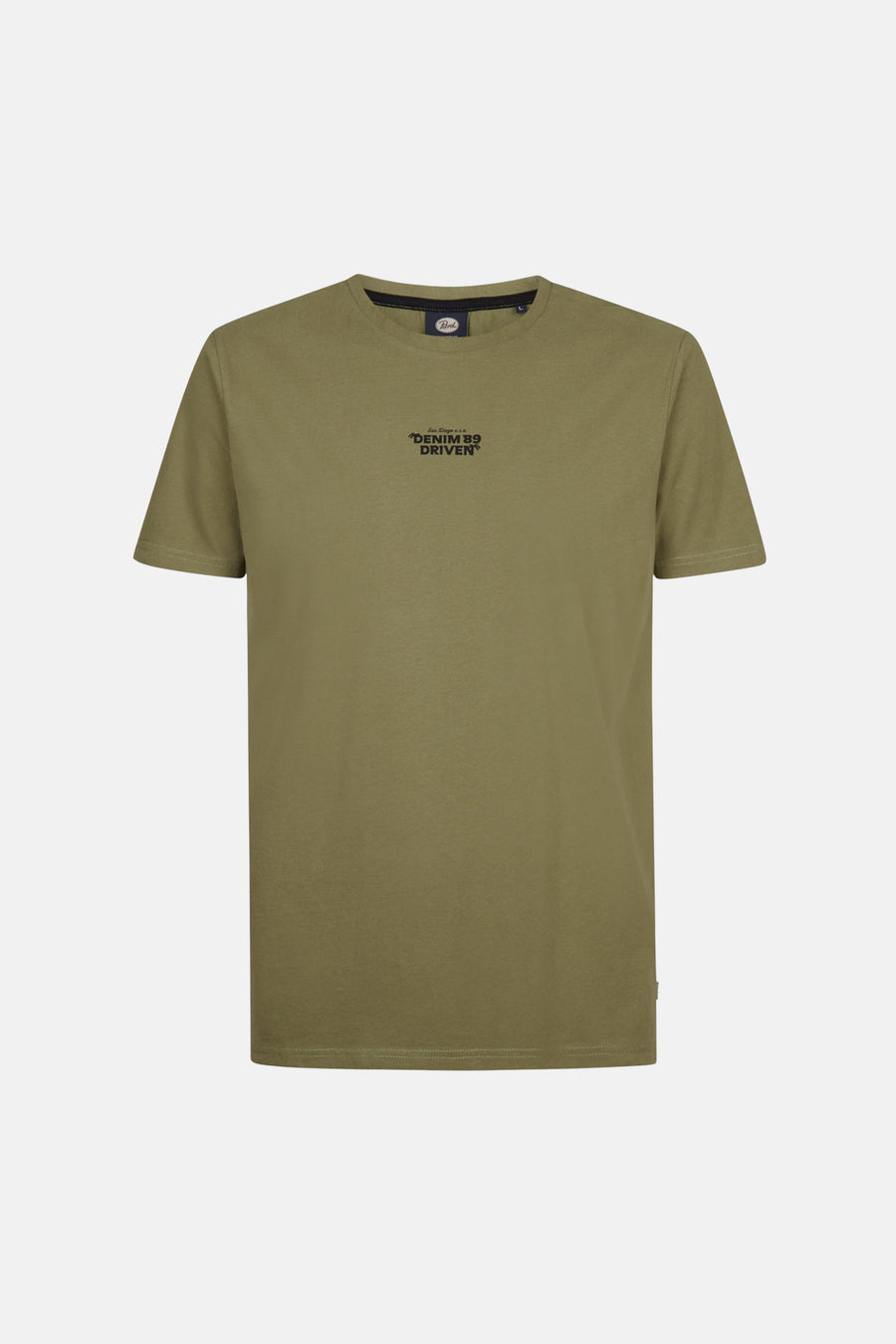 Groen T-shirt met korte mouwen van Petrol Industries, met een kleine zwarte print op de borst.