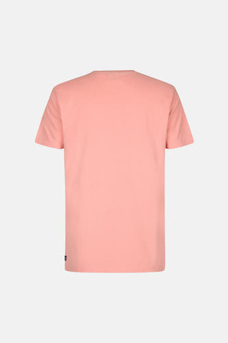 Roze T-shirt met korte mouwen van Petrol Industries®, achteraanzicht, effen kleur.
