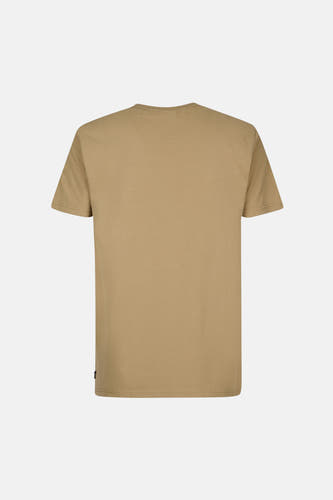 T-shirt beige à manches courtes de Petrol Industries®, avec le dos affiché sur un fond légèrement clair.