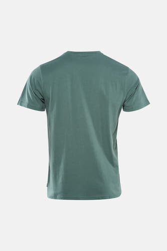 T-shirt vert à manches courtes de Petrol Industries®, design uni avec un col rond.