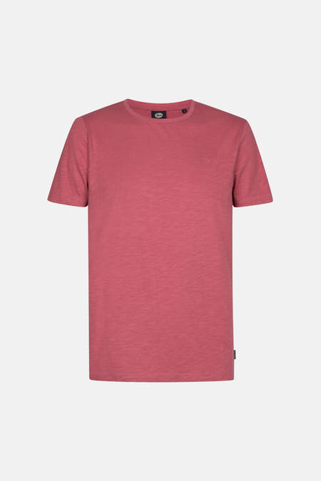 T-shirt rose à manches courtes de Petrol Industries, design lisse avec une subtile texture.
