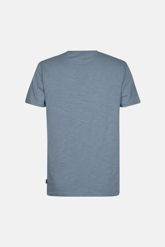T-shirt bleu à manches courtes de Petrol Industries®, tissu lisse avec une subtile texture.