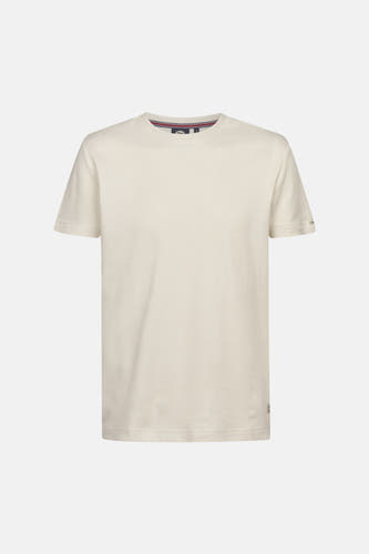 T-shirt écru à manches courtes de Petrol Industries, avec une texture subtile et un col rond.