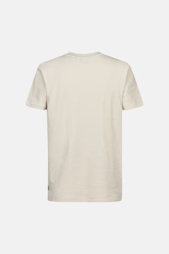T-shirt écru à manches courtes de Petrol Industries, avec une subtile texture côtelée.