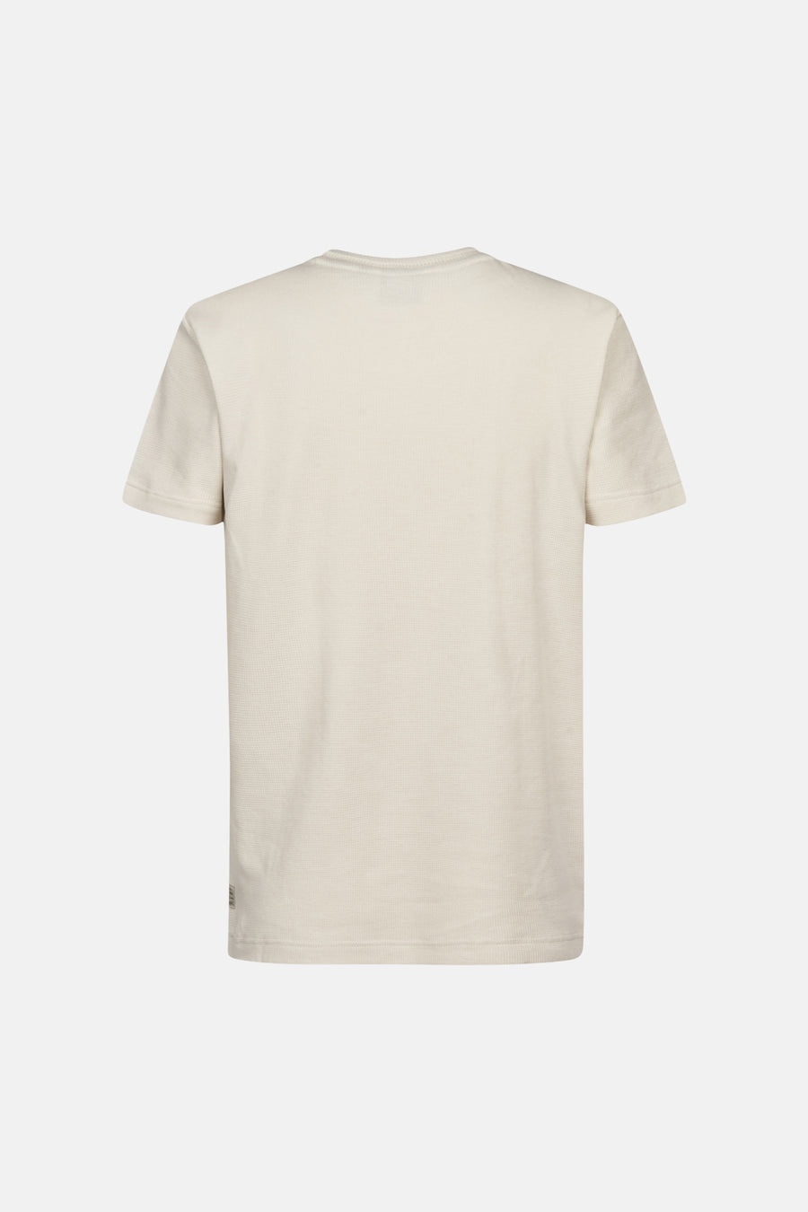 T-shirt écru à manches courtes de Petrol Industries, avec une subtile texture côtelée.