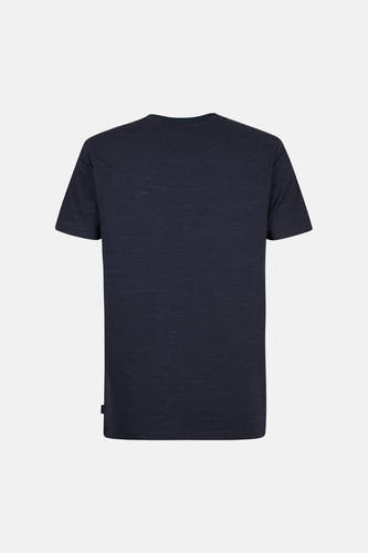 T-shirt bleu à manches courtes de Petrol Industries, tissu lisse avec une subtile texture.