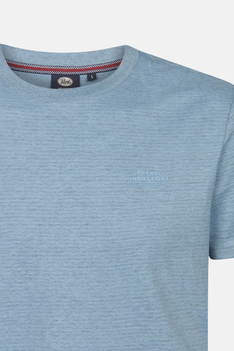 T-shirt bleu à manches courtes de Petrol Industries, avec une texture subtile.