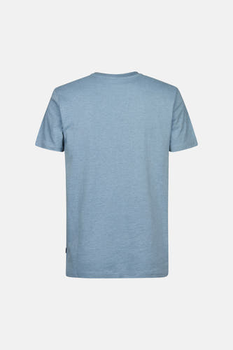 T-shirt bleu à manches courtes de Petrol Industries, couleur unie et coupe regular.
