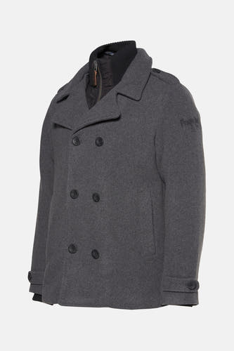 Veste grise de Petrol Industries® avec une fermeture à double bouton et un col montant.