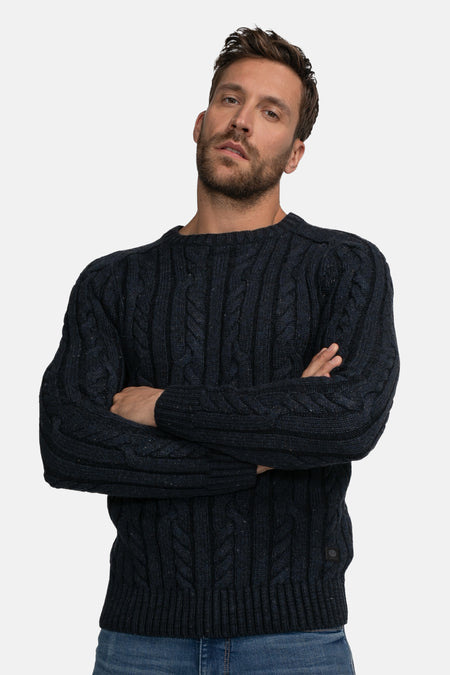 Pull à col rond - bleu