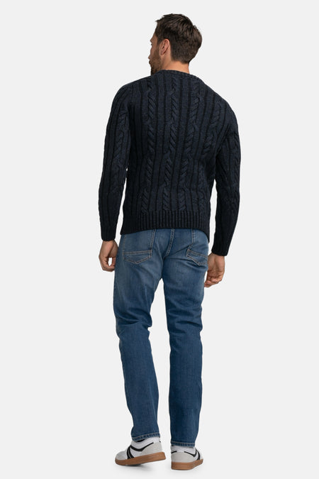 Pull à col rond - bleu