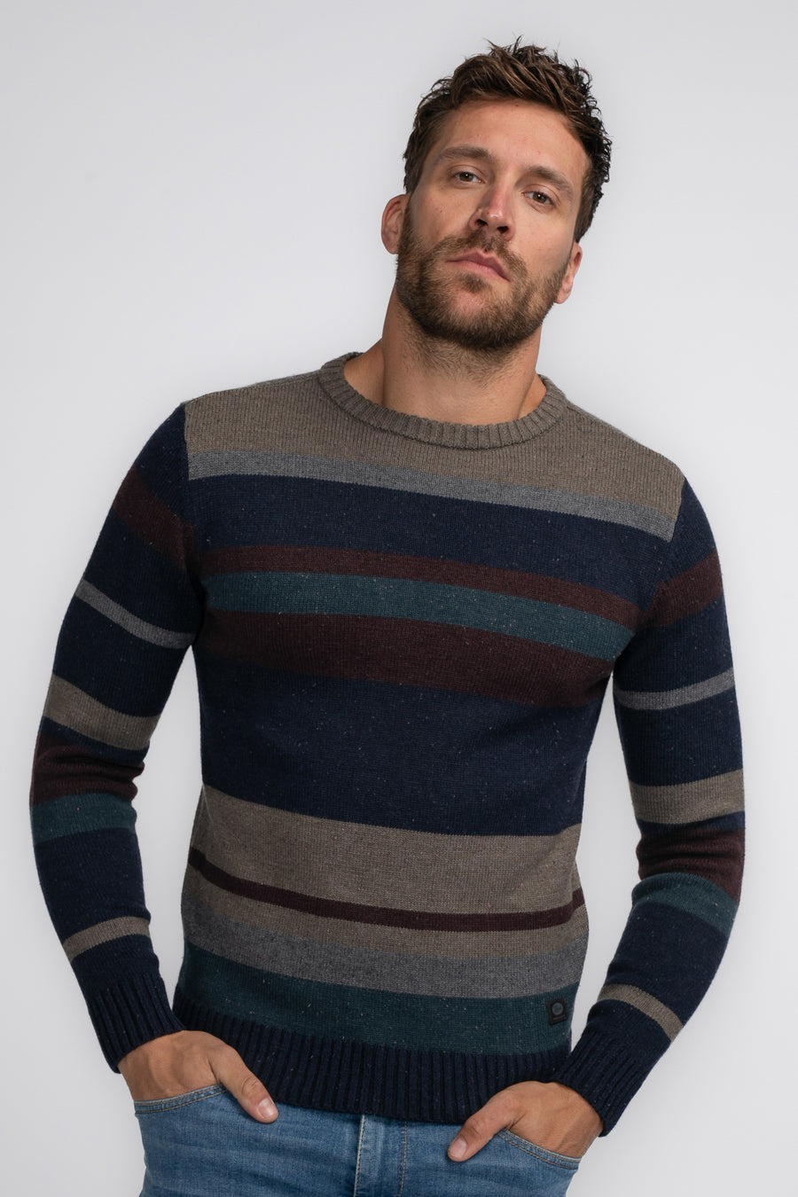Pull à col rond - bleu
