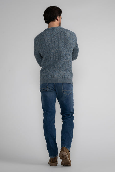 Pull à col rond - bleu