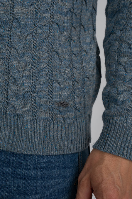 Pull à col rond - bleu