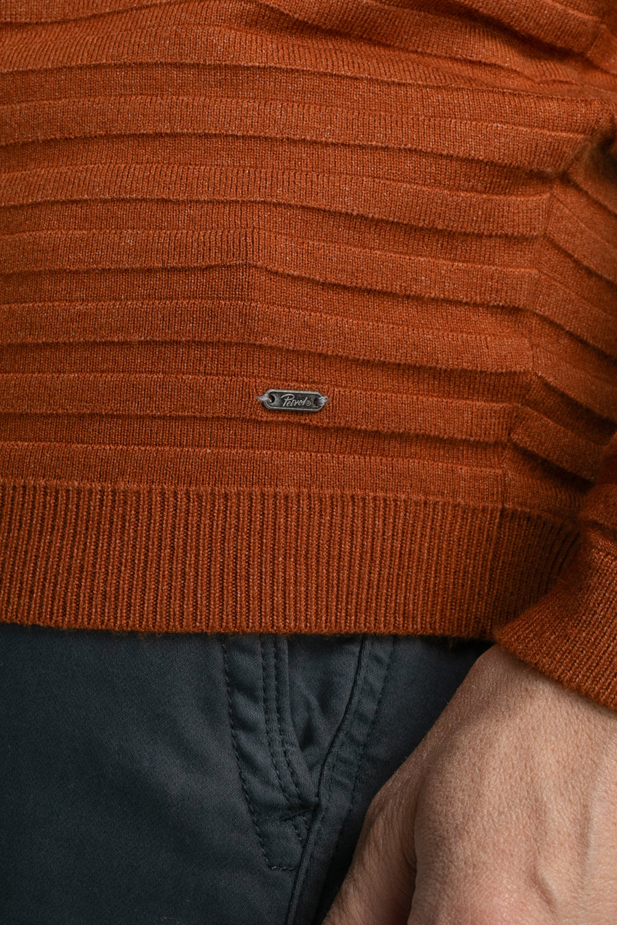 Pull à col rond - cognac