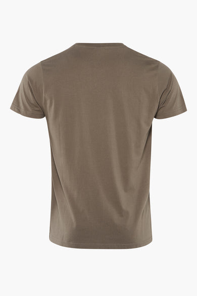 T-shirt à manches courtes vert olive de Petrol Industries®, vue arrière, design simple, tissu lisse, encolure ronde