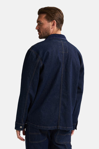 Veste en jeans bleu de Petrol Industries, vue de derrière avec des coutures contrastantes.