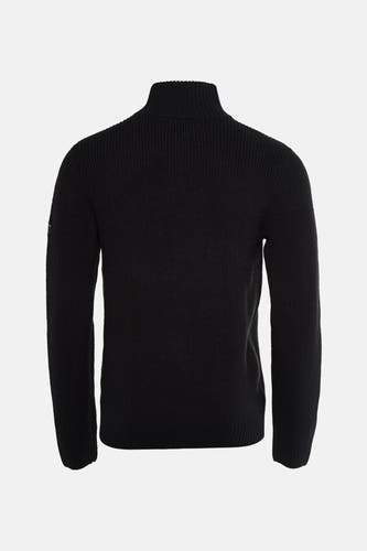 Pull noir avec col rond de Petrol Industries®, en une texture fine et des manches longues.