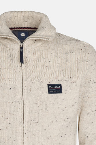 Manteau court écru de Petrol Industries avec fermeture éclair et tissu tissé.