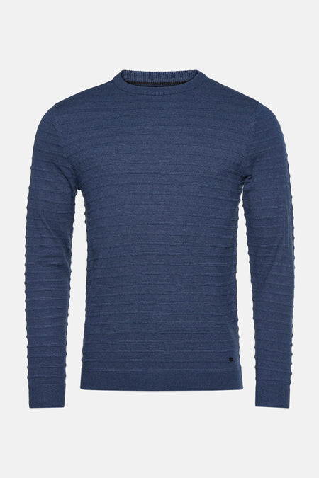 Pull à col rond - bleu