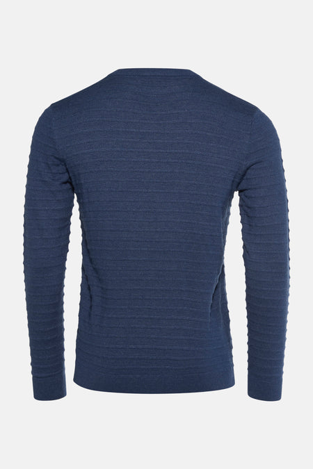 Pull à col rond - bleu