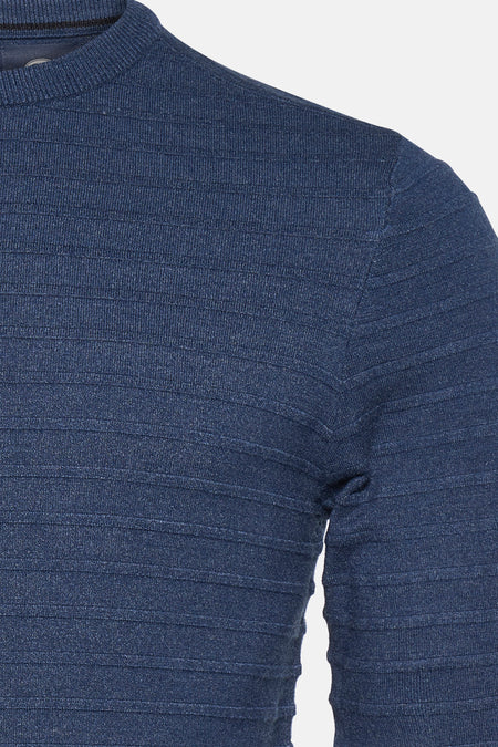 Pull à col rond - bleu