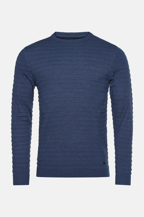 Pull à col rond - bleu