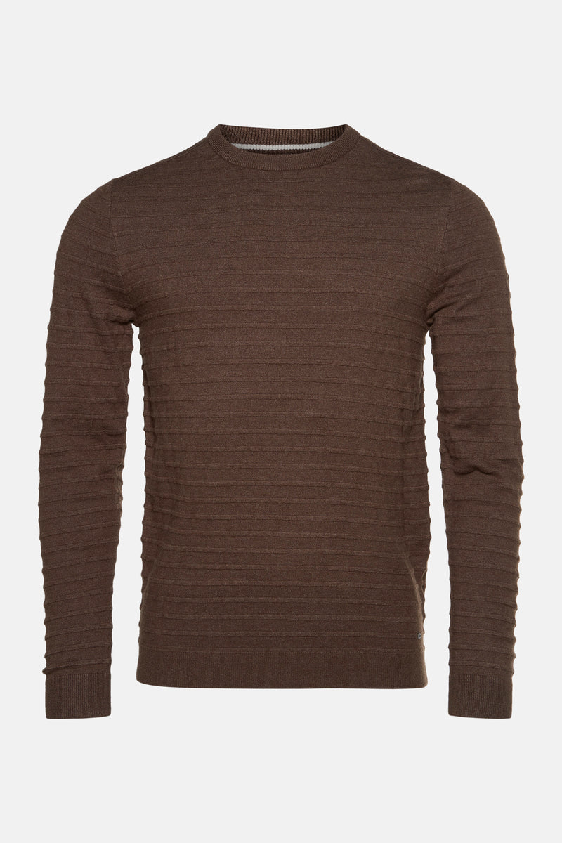 Pull à col rond - brun