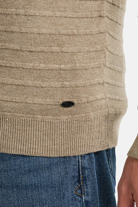 Pull à col rond - beige