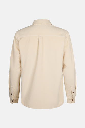 Chemise beige à longues manches de Petrol Industries, texture corduroy, vue arrière.