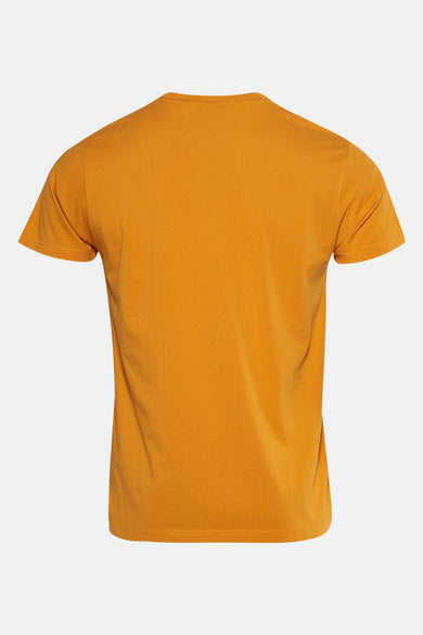 Geel T-shirt met korte mouwen van Petrol Industries, effen achterkant.
