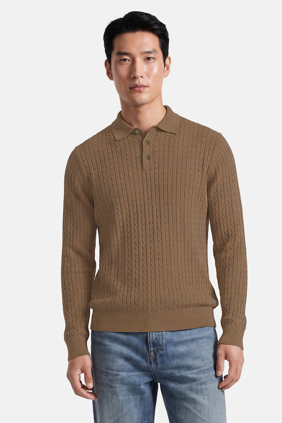 Pull col O - beige