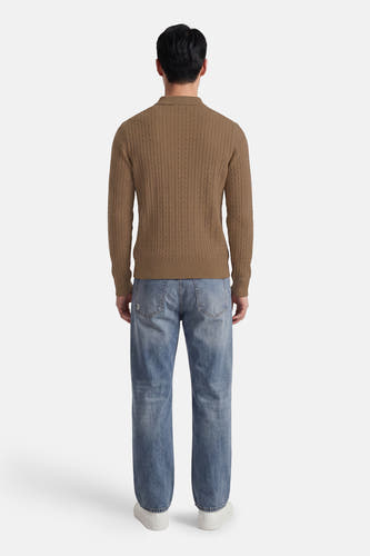 Pull col O - beige