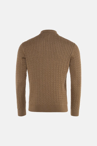 Pull col O - beige