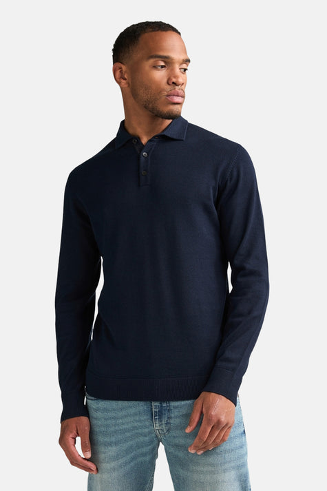 Pull col O - bleu