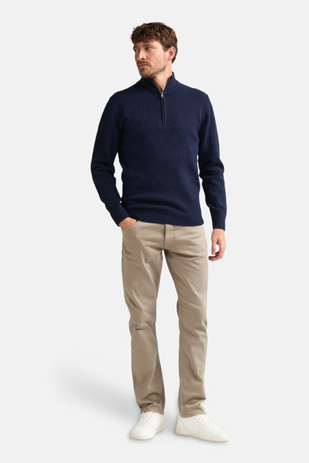 Pull col V - bleu