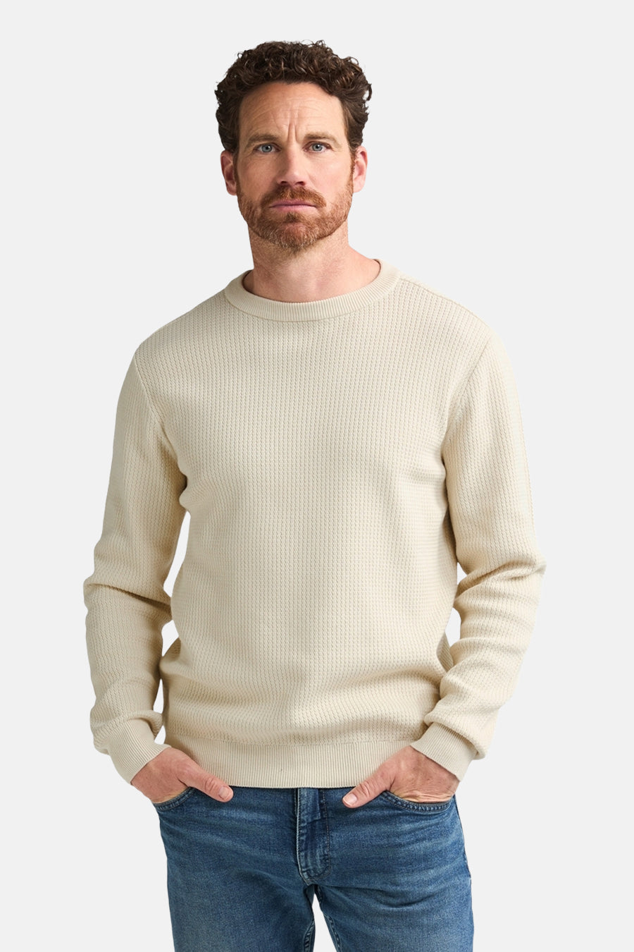 Pull col O - blanc