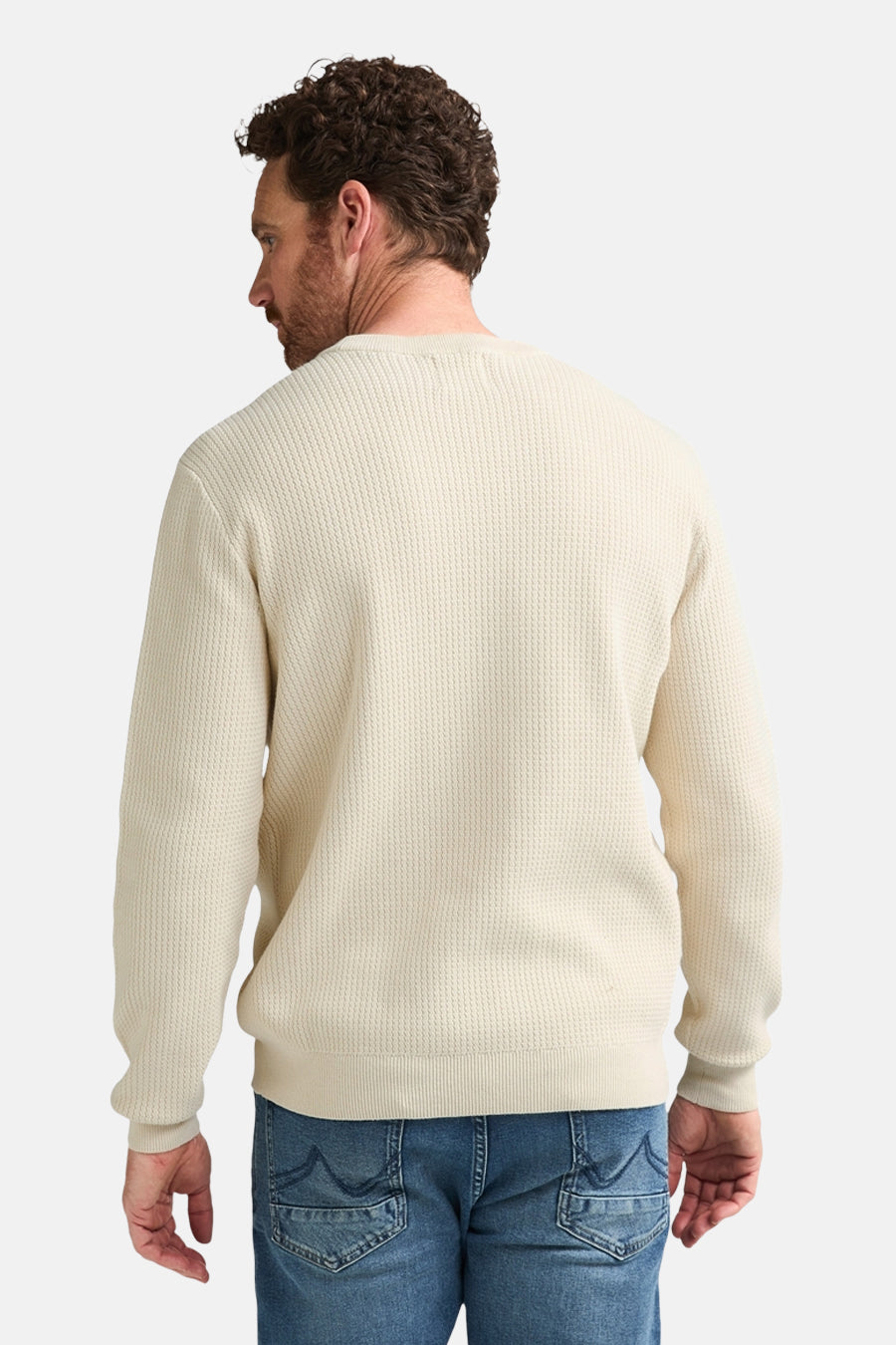 Pull col O - blanc
